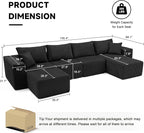 Weture 135.4" Cloud Couch Sectional, Modular Sectional Sofa - Image 3