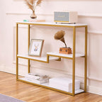 loglus Console Table for Entryway, Faux Marble MDF Sofa Table - Image 4