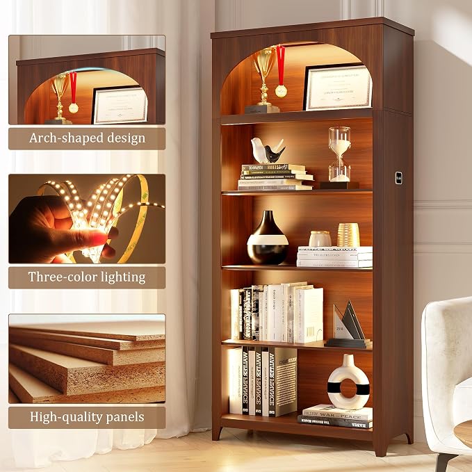 Dystler 5-Tier Arched Bookshelf - Image 7