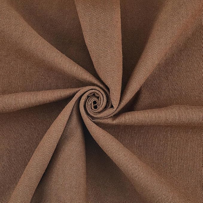 59 Inch Dark Brown Quilting Linen Type Cloth Fabric by The Yard Blend Solid by CABODYALS