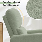 Swivel Rocker Recliner, Oversized Manual Boucle Nursery Glider Rocking Recliner - Image 5