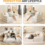 Erament Convertible Sofa Bed, Loveseat Folding Floor Futon Sleeper Sofa Couch - Image 4