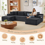 125" Modular Sectional Sleeper Sofa, Boneless Cloud Couch - Image 7