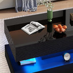 Uspeedy 39.37in Large High Glossy LED Coffee Table - Image 5