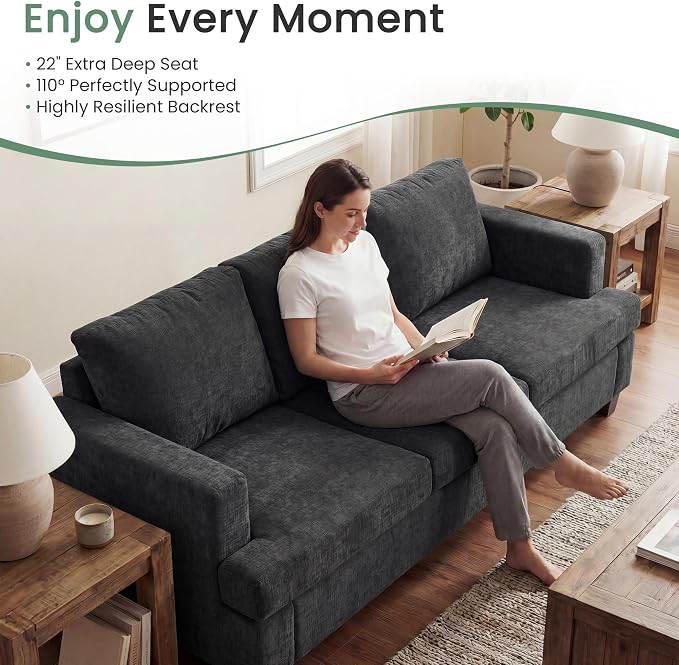 YOUDENOVA Sofa Couch, 3 Piece Set Comfy Sofa, 2 Loveseat & 3 Seater Sofa - Image 4