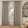 Pleated Linen Blackout Curtains 112 Inches Long by Twodrapes