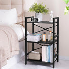 Yoobure Bookshelf Small Book Shelf, Solid Industrial 3 Tier Shelf Bookcase - Image 2