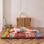 MAXYOYO Bohemian Retro Floor Mattress Vintage Floral Japanese Futon Mattress - Image 3