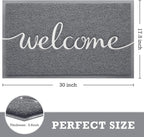Grey Door Mat Welcome Mats Outdoor Indoor Doormat - Image 3