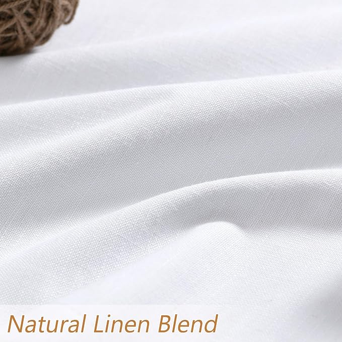 White 100% Blackout Curtains 45 Inch Length 2 Panels Set - Image 5