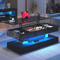 47.2" Large Lift Top Coffee Table, Modern High Glossy LED Coffee Tables by chartustriable