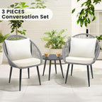 wildformers 3 Pieces Bistro Set, Woven Rope Chair - Image 2