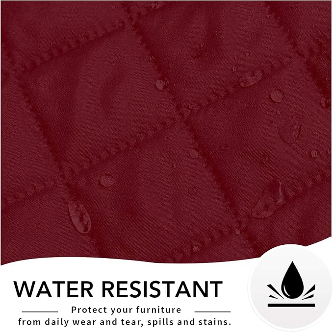 Easy-Going Reversible Couch Cover, Oversized Recliner, Christmas Red/Ivory | - Image 4