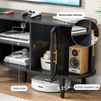 63" Fluted TV Stand for Tvs up to 70", Mid-Century Modern Entertainment Center - Image 4