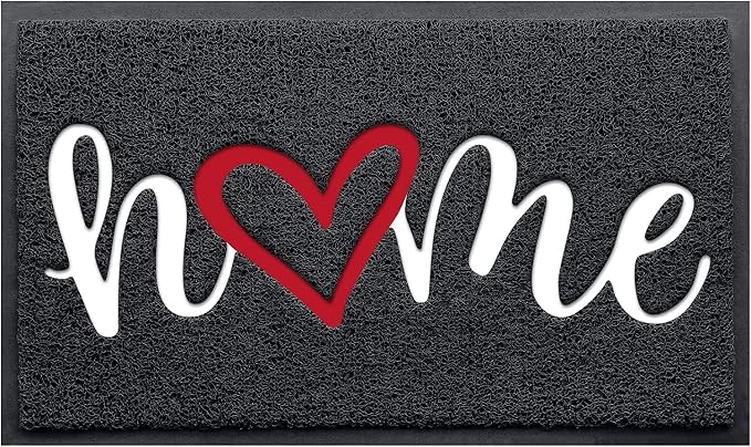 Black Door Mat Welcome Mats Outdoor Indoor Doormat by CozyBounty