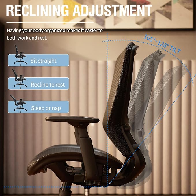 ELABEST Ergonomic Mesh Office Chair, Comfy Computer Desk Chair - Image 8