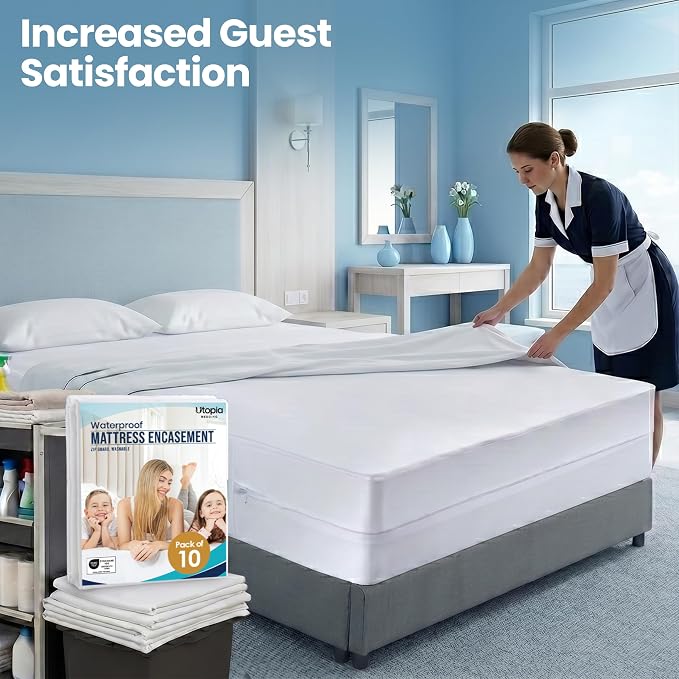 Utopia Bedding Mattress Protector Zippered California King Size, 100% - Image 4