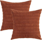 MIULEE Fall Decorative Throw Pillow Covers 16x16 Dark Rust Pack of 2 | - Image 6