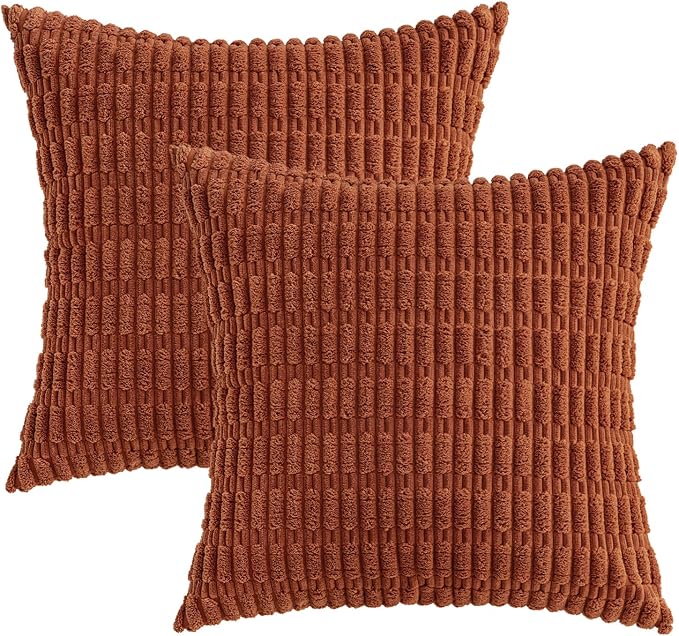 MIULEE Fall Decorative Throw Pillow Covers 18x18 Dark Rust Pack of 2 | - Image 7