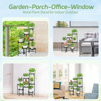iDavosic.ly Plant Stand Indoor Outdoor, 7 Tier Corner Metal Flower Display - Image 3