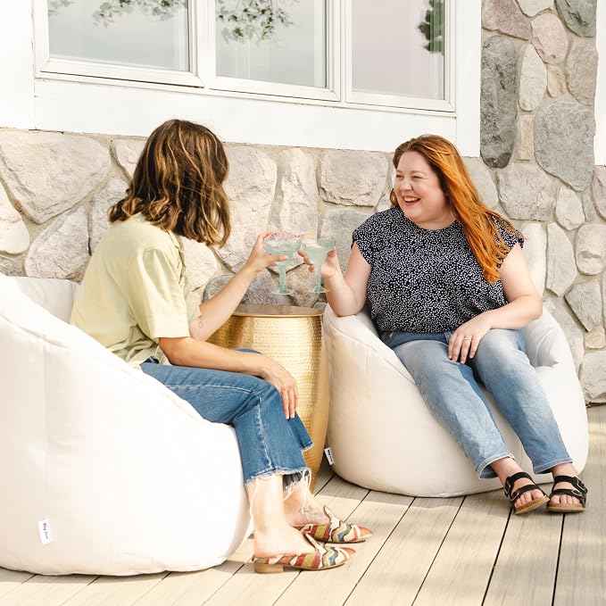 Big Joe Milano Outdoor Beanbag Chair White Marine - Image 2