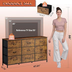 WLIVE 47''W Dresser for Bedroom, Dresser TV Stand for 45, 55 inch TV, Wide - Image 3