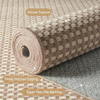 Hallway Runner Rug Extra Long Kitchen Runner Washable Brown 2x10 ft | Boho - Image 4