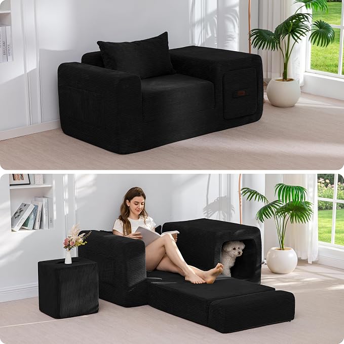MAXYOYO Folding Sofa Couch, Convertible Floor Sofa by MAXYOYO
