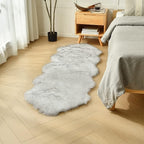 White Black Faux Sheepskin Runner Rugs 2x6 ft, Fluffy Fur Couch Covers | Shag by duduta