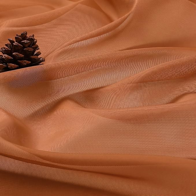 Orange Bedroom Curtains 2 Panel Sets 96 Inch Length, 59 Inch Extra Wide Light - Image 5