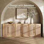 BELLEZE 3 Tier Bookshelf with Double-Arc Door - Image 3