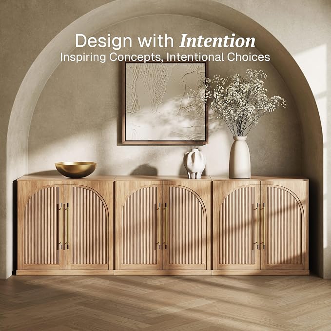 BELLEZE 3 Tier Bookshelf with Double-Arc Door - Image 3