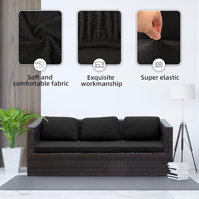 8PCS Patio Cushion Covers.Patio Furniture Couch SeatSlipcovers | Washable - Image 3