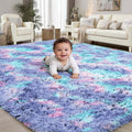 PLHXFR 4x6 Area Rugs Living Room: Fluffy Bedroom Soft Shag Rug Kid Rainbow | by PLHXFRSoftAreaRugs