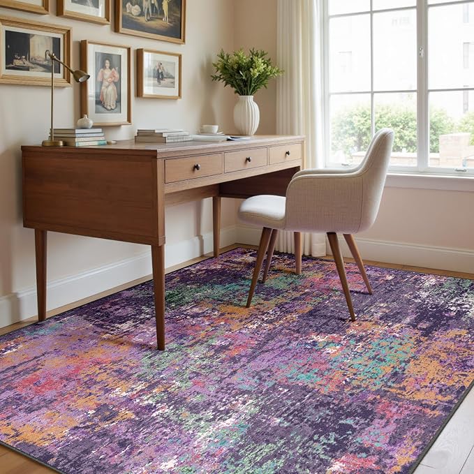 RELEANY Washable 5'x8' Abstract Area Rug - Image 8