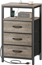 Huuger Nightstand with Charging Station, 27.6 Inch End Table Bedside Table with - Image 9