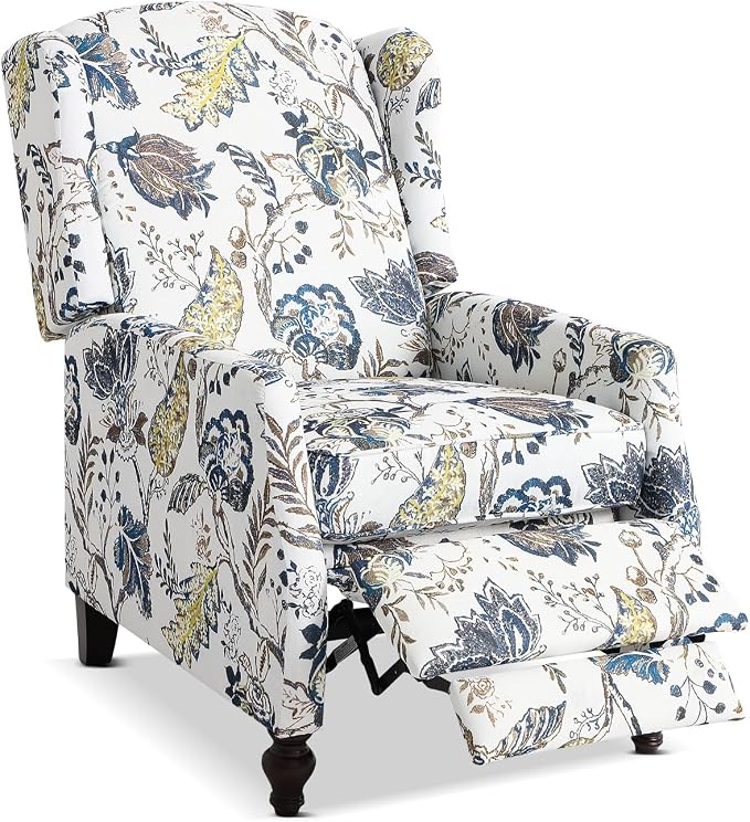 Upholstered Wingback Recliner Chair by Consofa