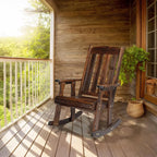 VINGLI Heavy Duty 600 LBS Outdoor Wooden Rocking Chair - Image 2