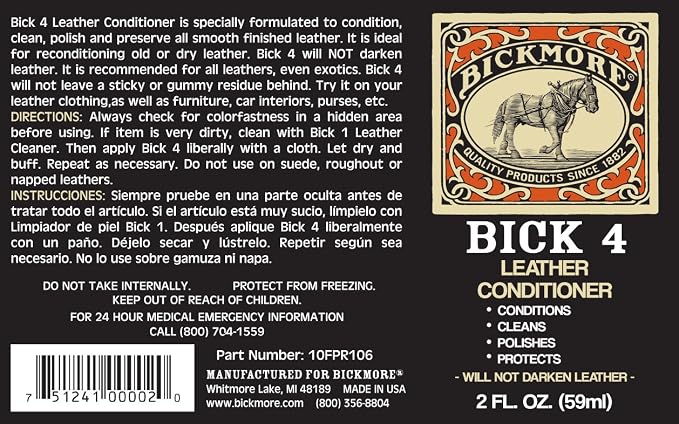 Bickmore Bick 4 Leather Conditioner and Leather Cleaner 2 oz - Image 8