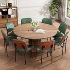 REONEY Dining Chairs Set of 2, Mid-Century Modern Upholstered PU Leather Chairs - Image 7