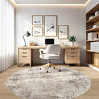 LOONGRUG Round Rug 8x8 Washable Large Neutral Modern Circle Rug | Abstract Soft - Image 7