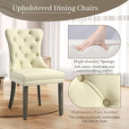 KCC Faux Leather Dining Chairs Set of 6, Upholstered High-end Tufted Dining - Image 4