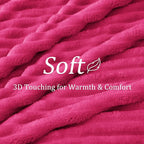 BEDELITE Ribbed Twin Blanket for Couch & Bed, Hot Pink, Warm Yet Lightweight - Image 4