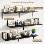 Fun Memories Floating Shelves for Wall, 12 Inch Deep Floating Shelves Set of 2 - Image 6
