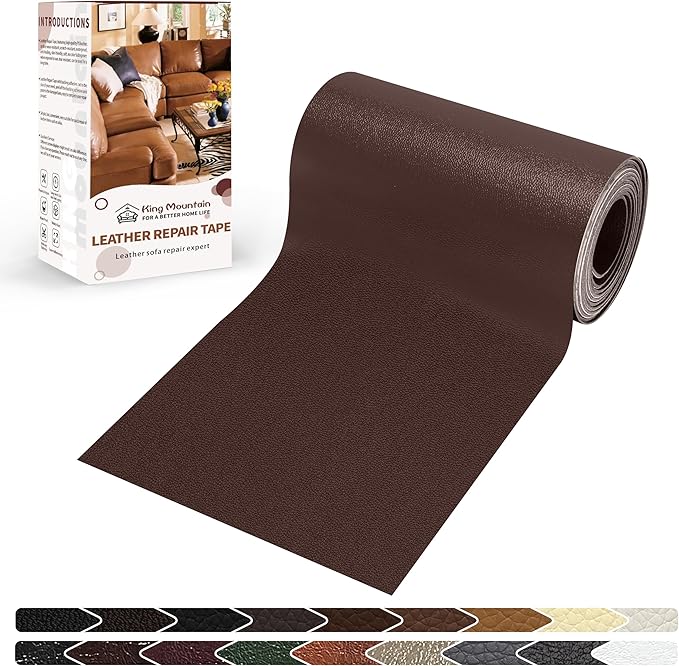 KING MOUNTAIN Leather Repair Patch, 4 x 63 Inches self Adhesive Leather Repair by ForABetterHomeLife