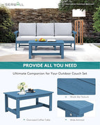 SERWALL HDPE Patio Sofa Set, 4-piece Sectional Outdoor Furniture Set, All - Image 6