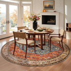 SERISSA 5ft Washable Non Slip Round Boho Area Rug - Image 2