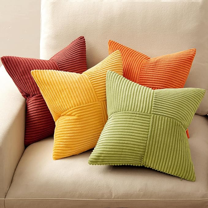 MIULEE Fall Burnt Orange Decorative Throw Pillow Covers 20x20 Inch Set of 4 - Image 3