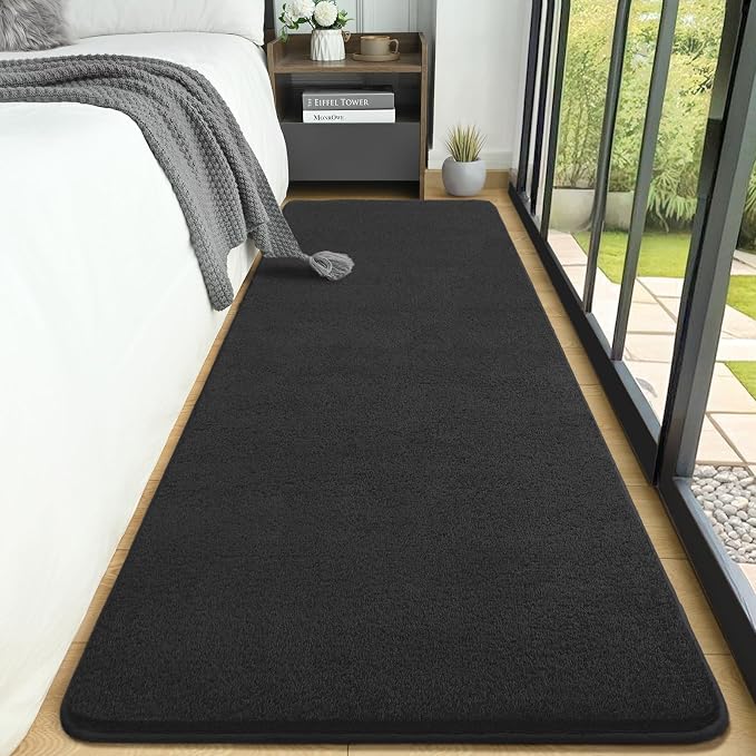 2x6 Runner Rug for Hallway, Long Runner Rugs Non Slip, Dark Grey | Soft - Image 2