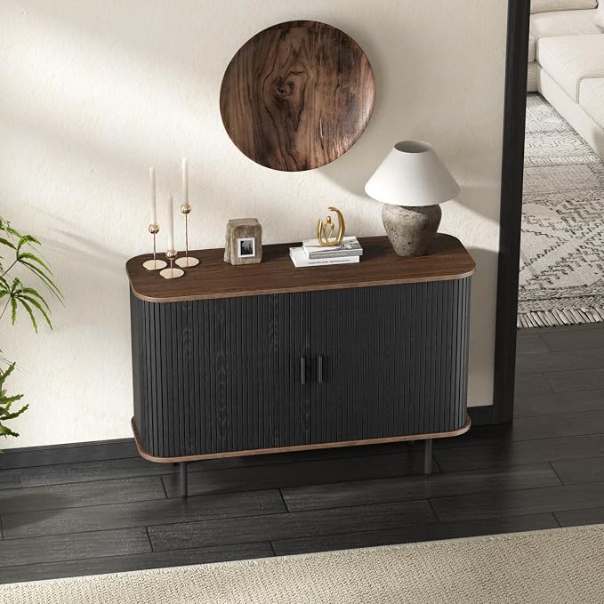47''W x 32''H Black Buffet Sideboard Cabinet - Image 4